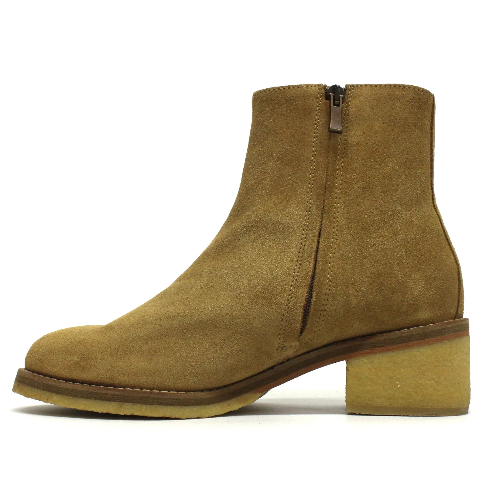 Amara Crepe Suede Leather Women's Heeled Ankle Boots