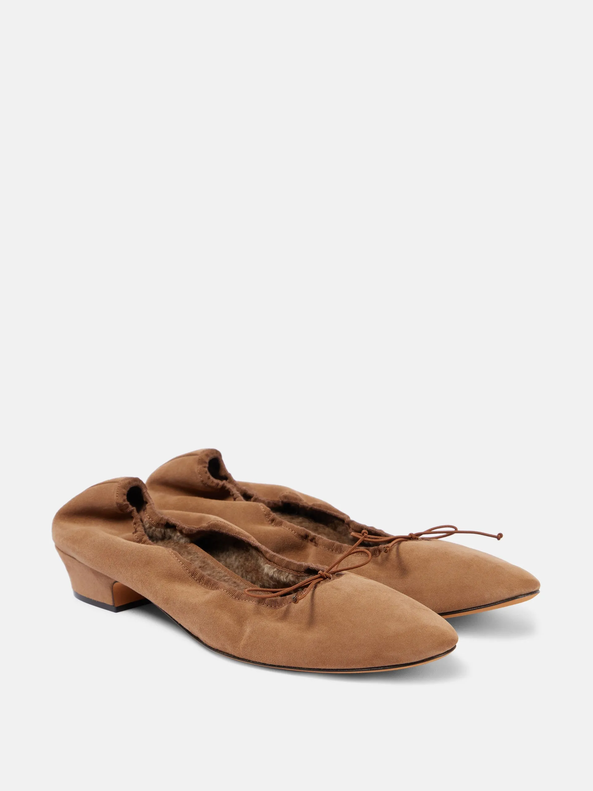 Awar shearling-lined suede ballet flats