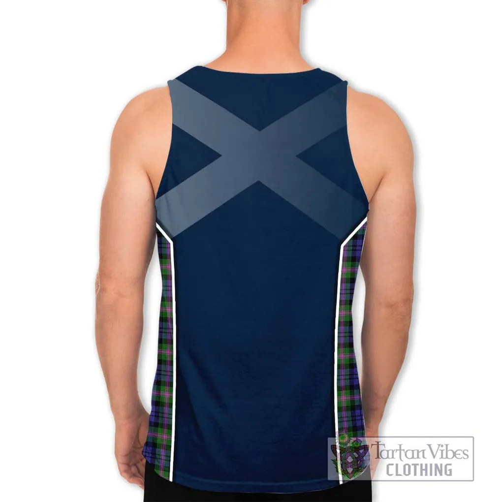 Baird Modern Tartan Men's Tank Top with Family Crest and Lion Rampant Vibes Sport Style