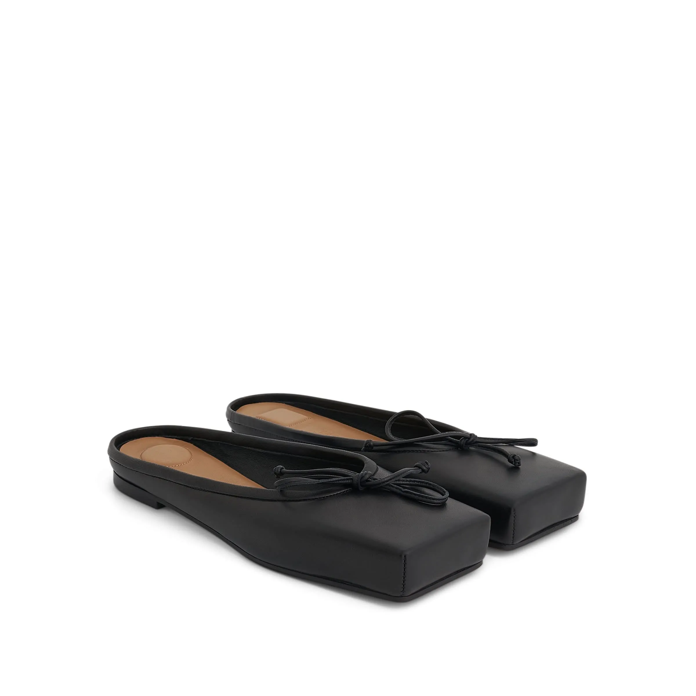 Ballet Flat Mules in Black