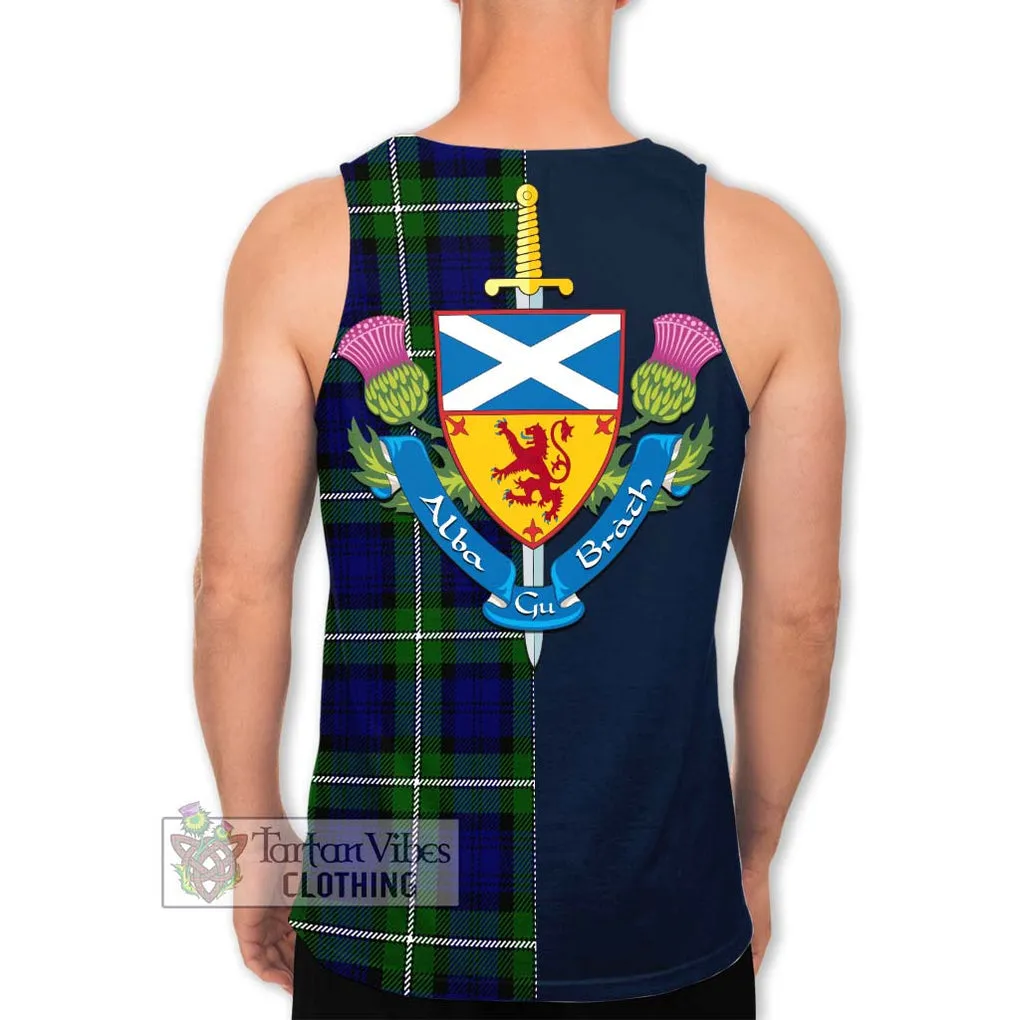 Bannerman Tartan Men's Tank Top Alba with Scottish Lion Royal Arm Half Style