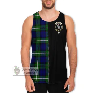 Bannerman Tartan Men's Tank Top with Family Crest and Half Of Me Style