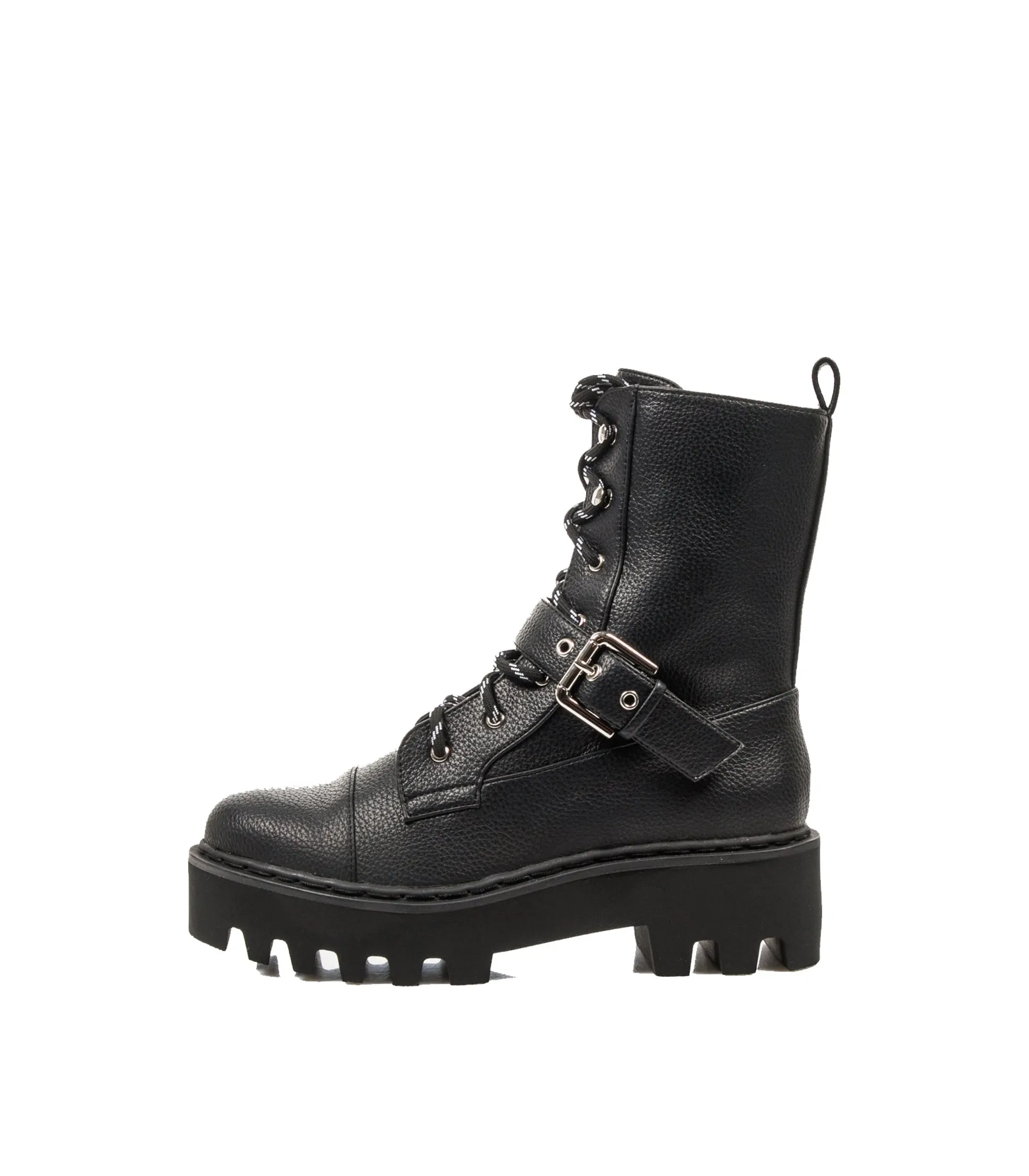 Basic Lace Up Combat Boots - Black