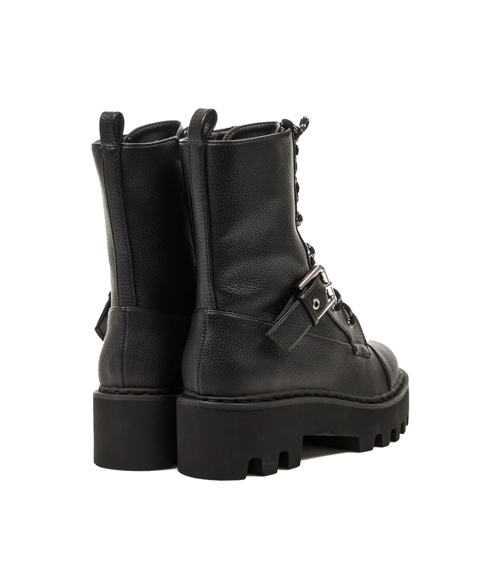 Basic Lace Up Combat Boots - Black