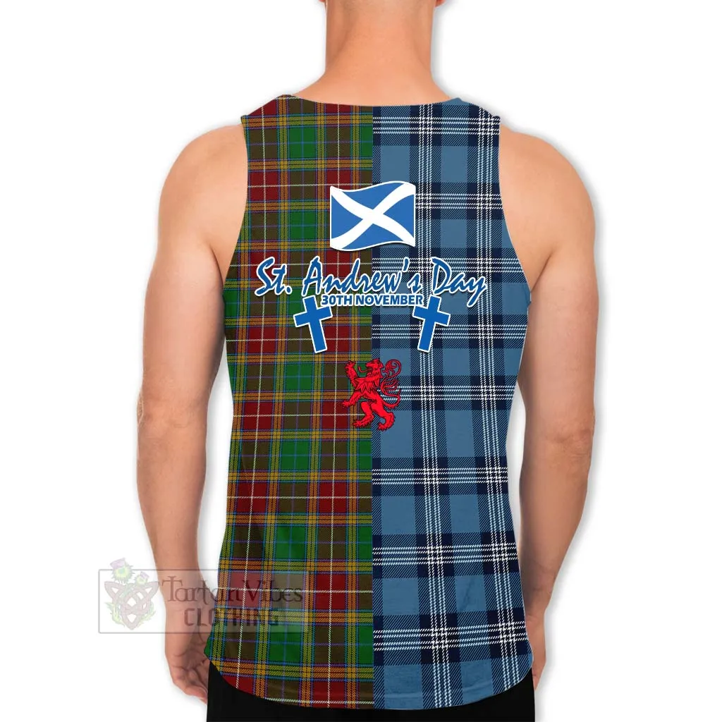 Baxter Tartan Men's Tank Top Happy St. Andrew's Day Half Tartan Style