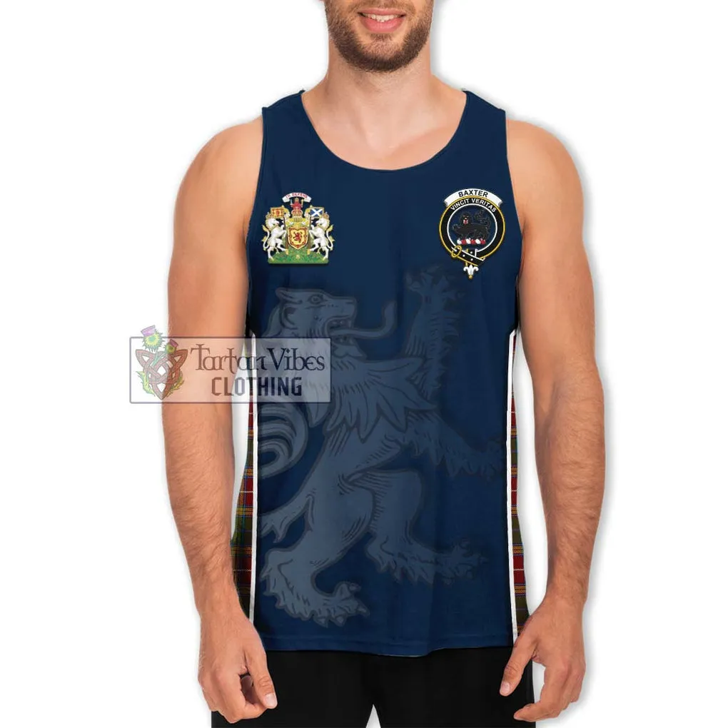 Baxter Tartan Men's Tank Top with Family Crest and Lion Rampant Vibes Sport Style