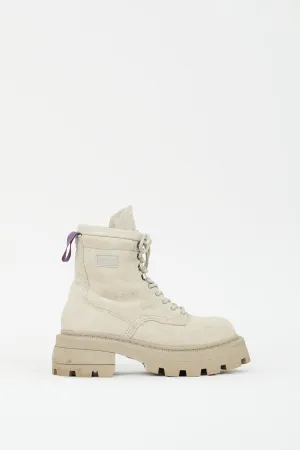 Beige Suede Michigan Combat Boot