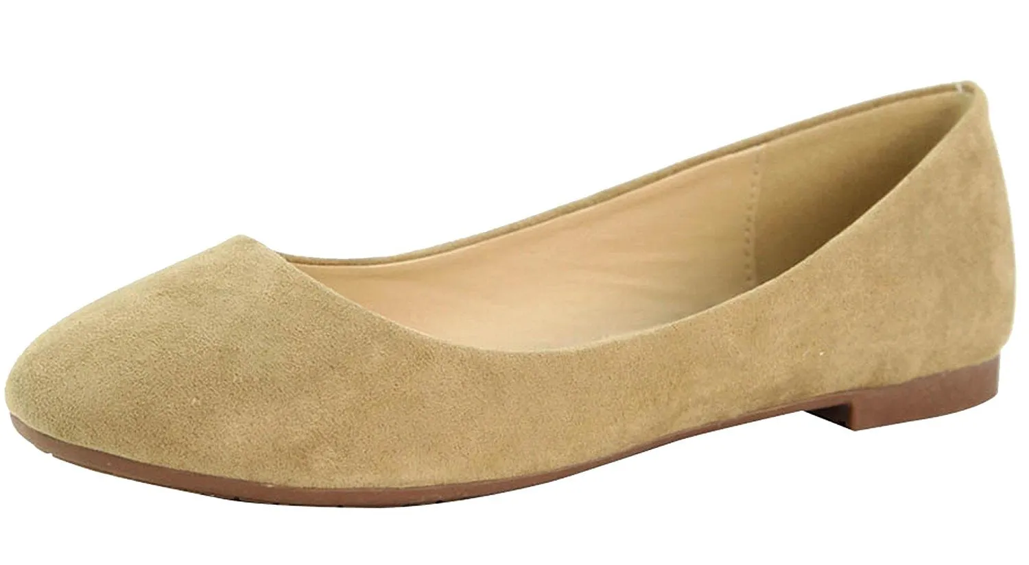 Bella Marie Women's Classic Round Toe Slip On Ballet Flats