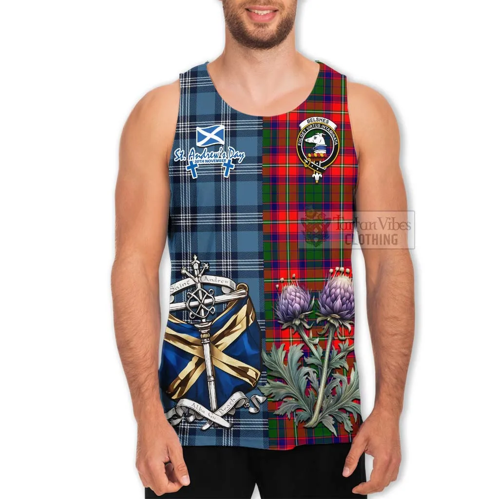 Belshes (Belsches) Tartan Men's Tank Top Happy St. Andrew's Day Half Tartan Style