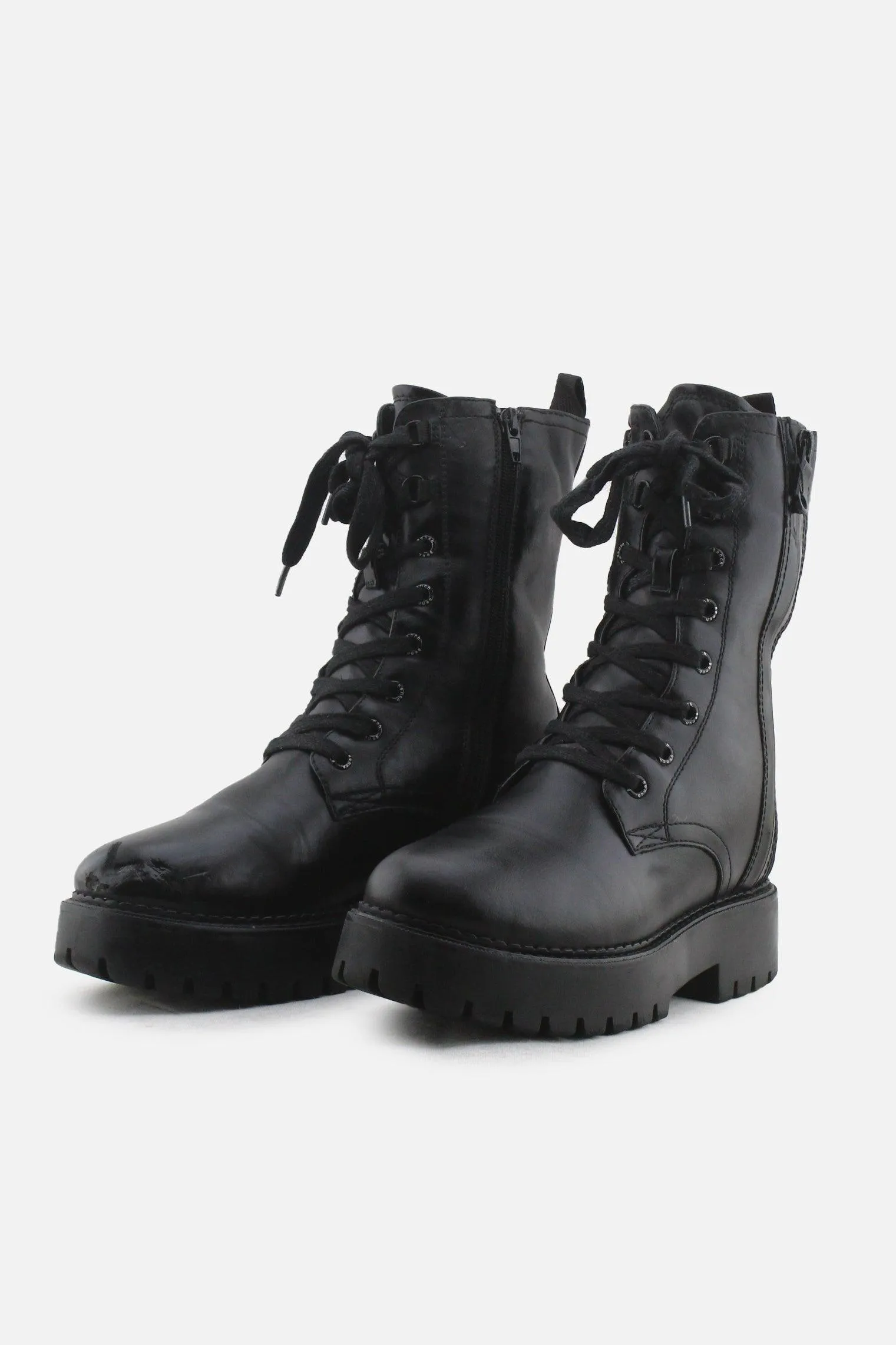 Bench. Zipper Laces Combat Boots | 100% Authentic Leather