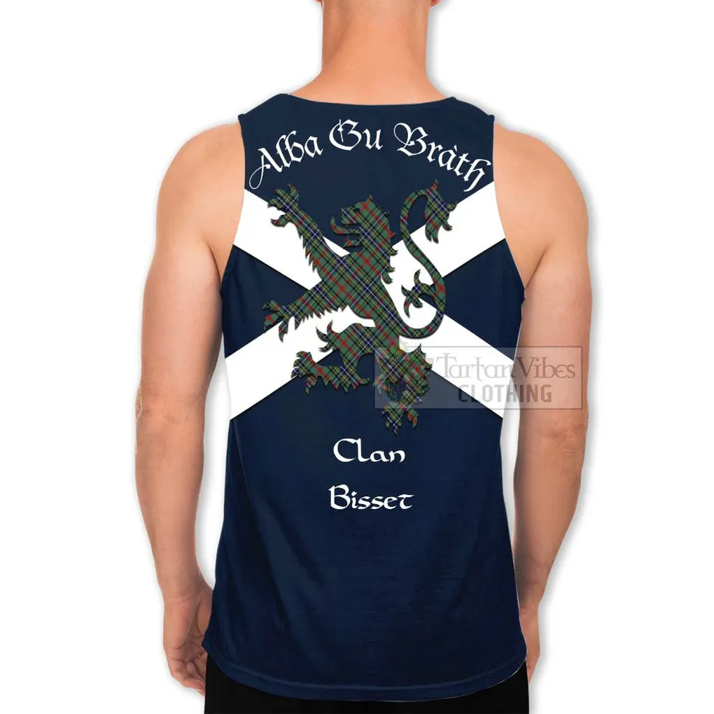 Bisset Tartan Lion Rampant Men's Tank Top  Proudly Display Your Heritage with Alba Gu Brath and Clan Name