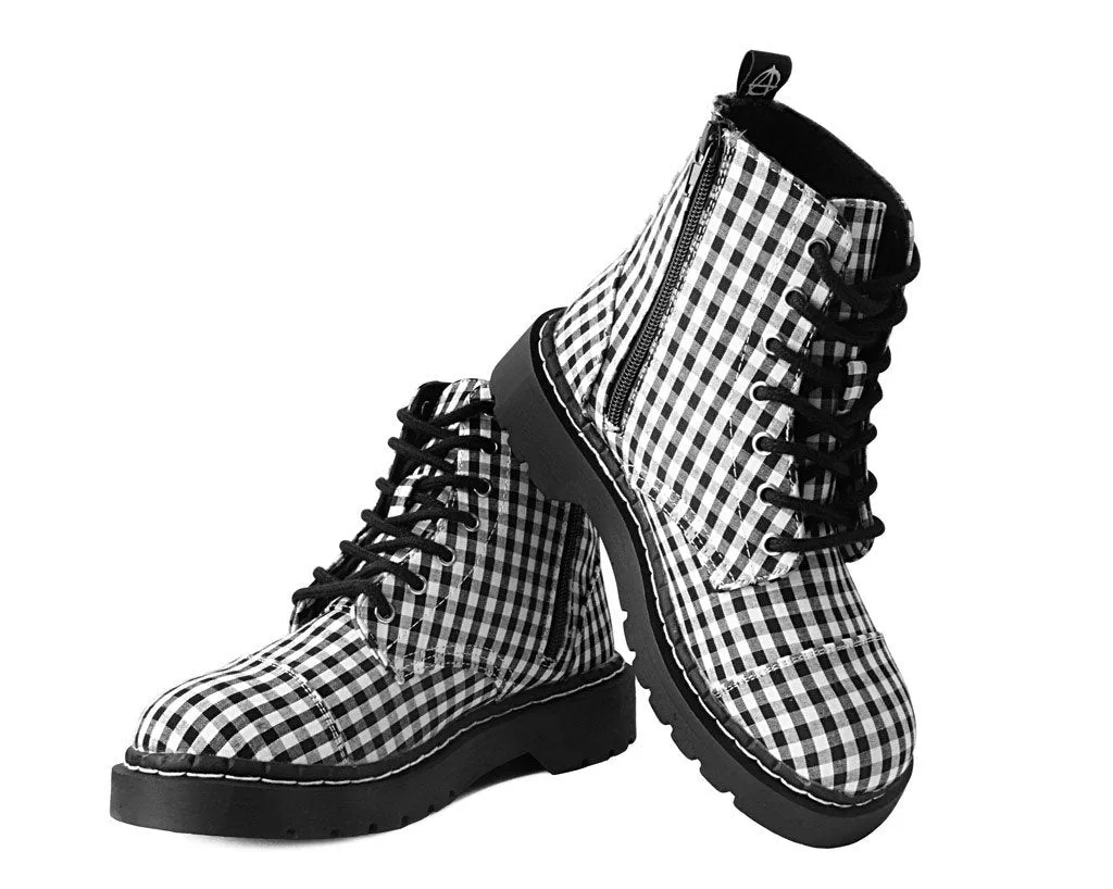 Black & White Gingham 7-Eye Anarchic Boot