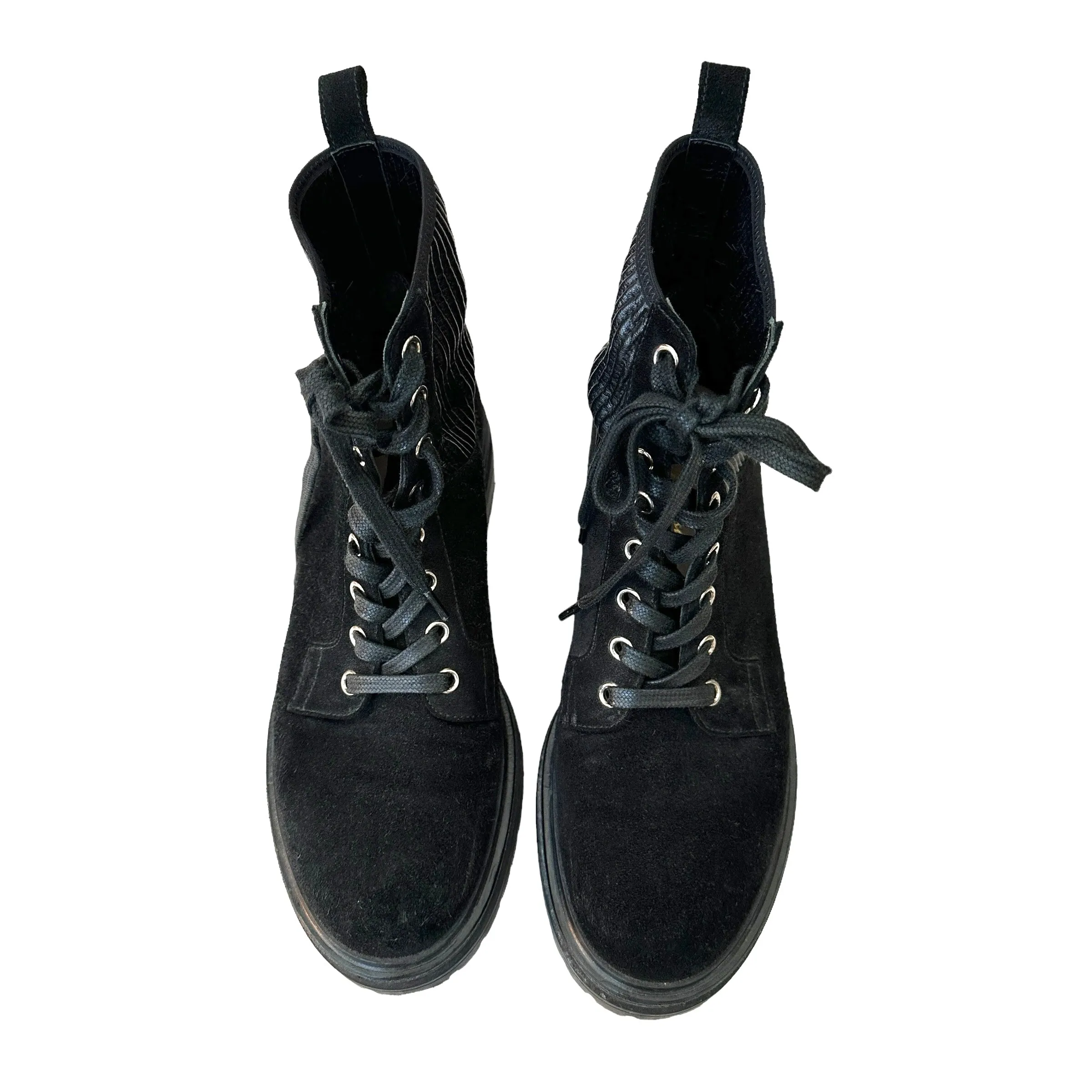 Black Leather & Suede Boots - 8.5