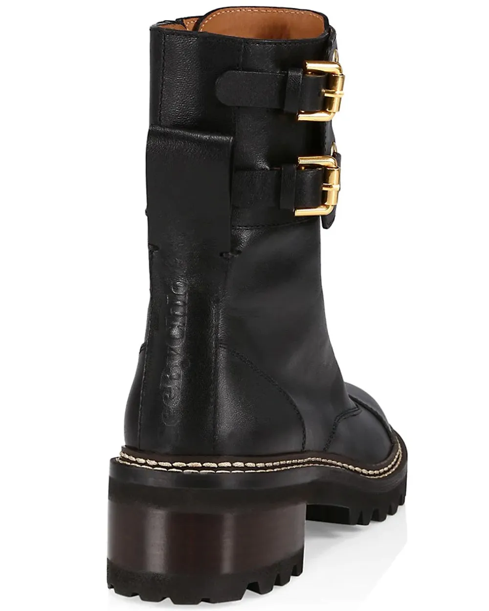 Black Mallory Lace Up Platform Combat Bootie