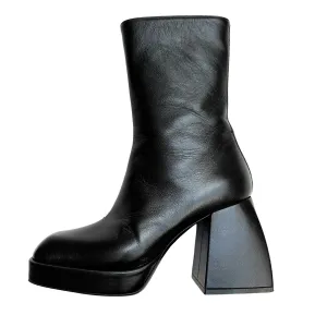 Black Platform Chunky Boots -  8