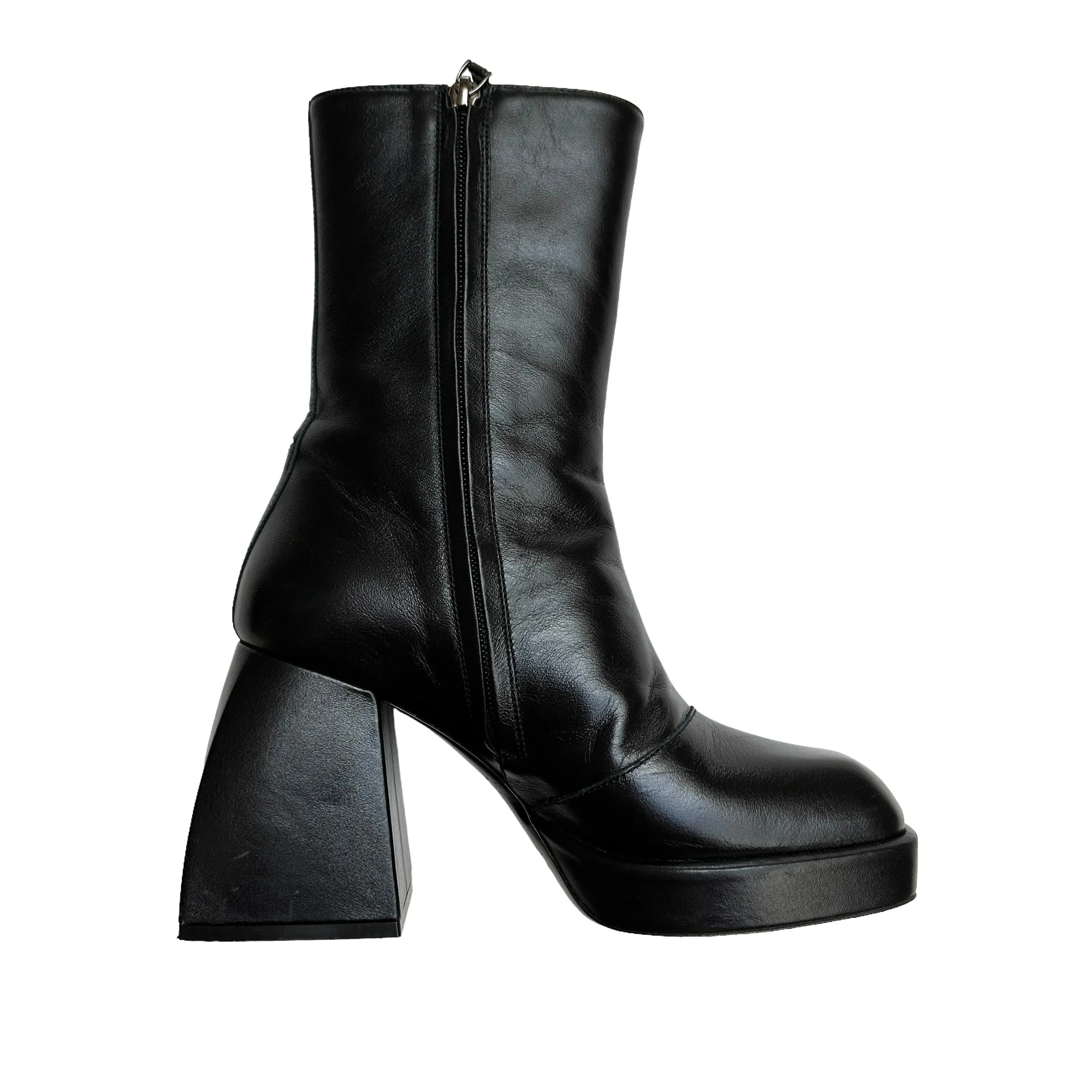 Black Platform Chunky Boots -  8