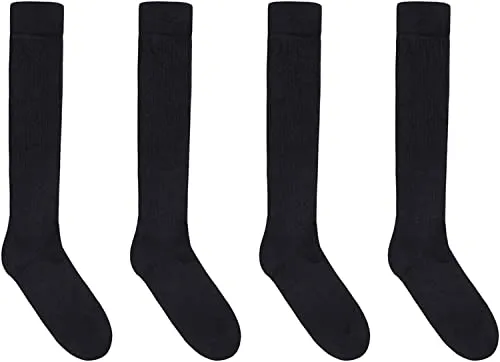 Black Scrunch Socks Women, Cotton Long High Tube Socks, Fun Cute Black Slouch Socks for Women Girls, Fashion Vintage 80s Gifts, 90s Gifts Black Socks 4 Pairs