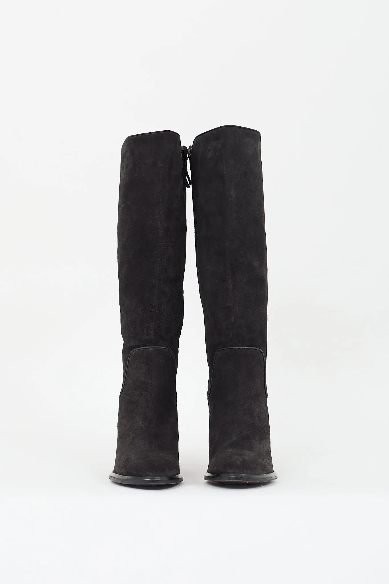 Black Suede Heeled Boot