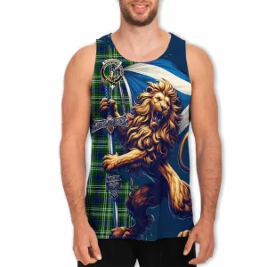 Blackadder Tartan Family Crest Men's Tank Top with Scottish Majestic Lion