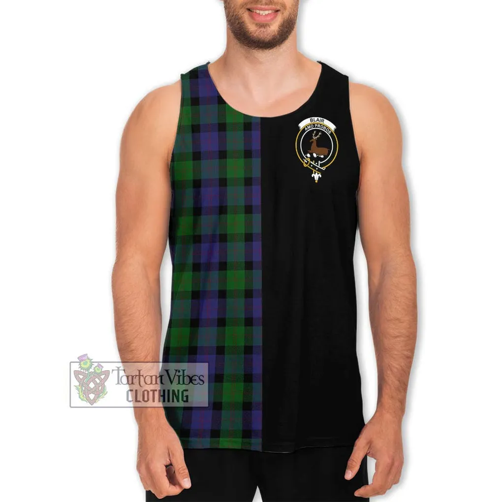 Blair Tartan Men's Tank Top with Family Crest and Half Of Me Style