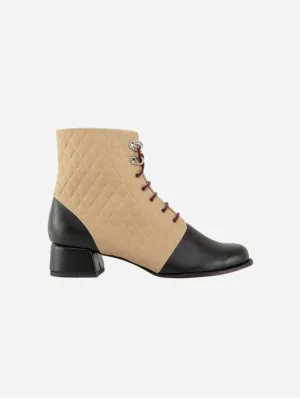 Blanca Vegan Leather Laced Ankle Boots | Stone