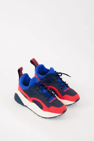 Blue & Red Neoprene & Faux Leather Eclypse Sneaker