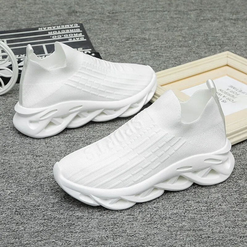 Breathable Knit Platform Women's Sneakers  Summer Non-slip Casual Sports Shoes Ladies Slip on Soft Sole Sneaker Shoes Flats