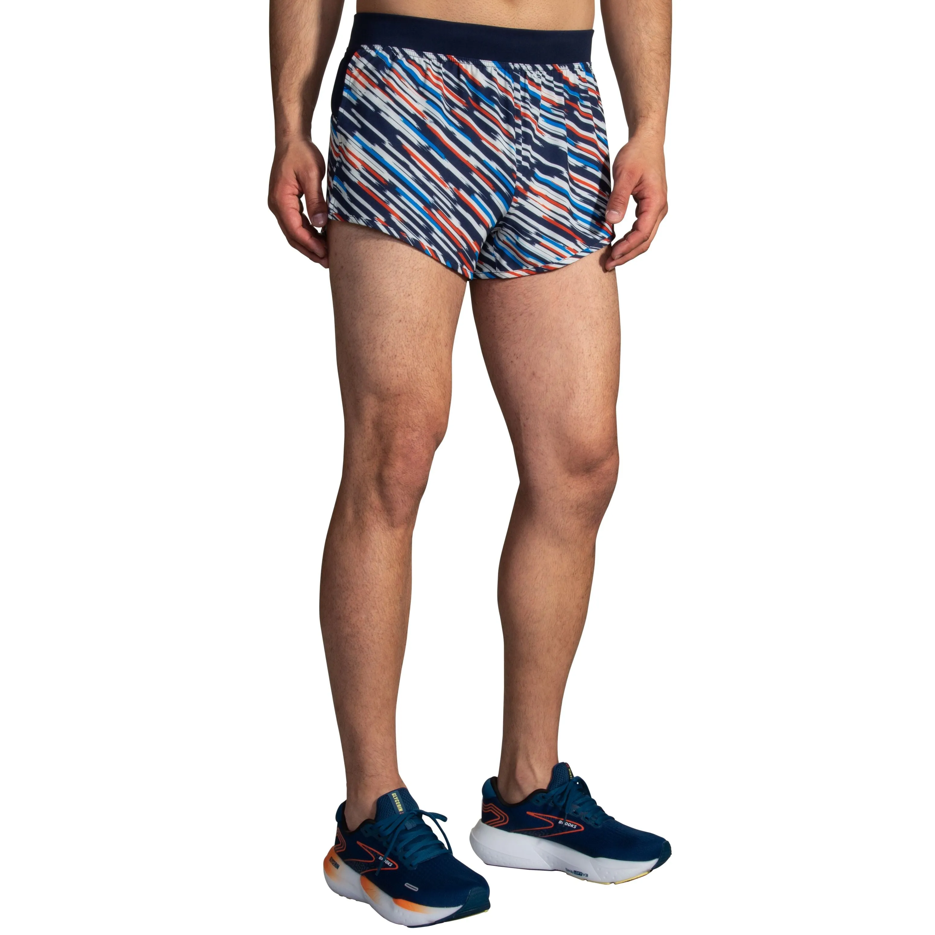 Brooks | Sherpa 3" Split Short | Men's | Motion Print/Run USA