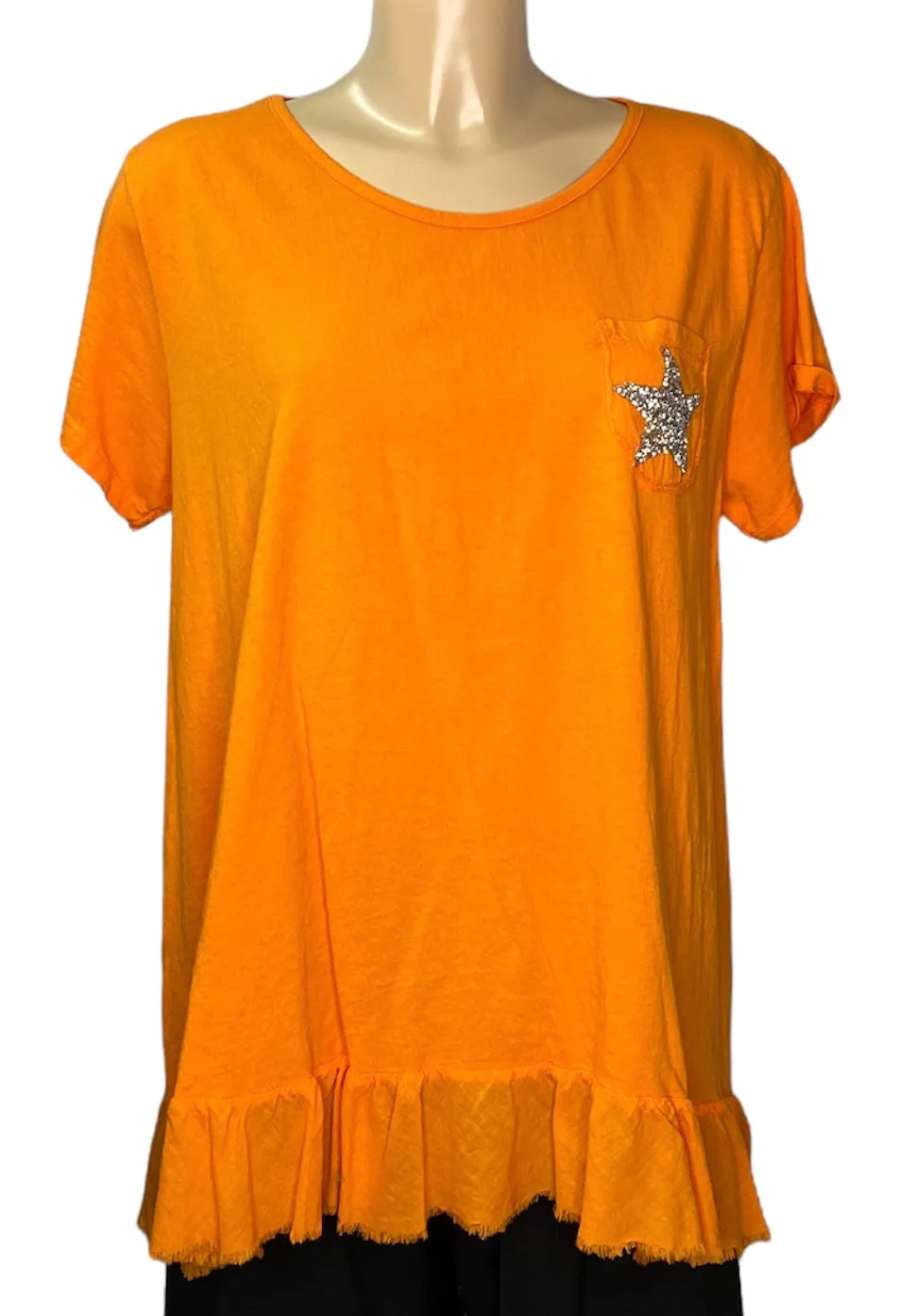 Callie Metallic Studded Star T-Shirt With Pocket (6 Colours)