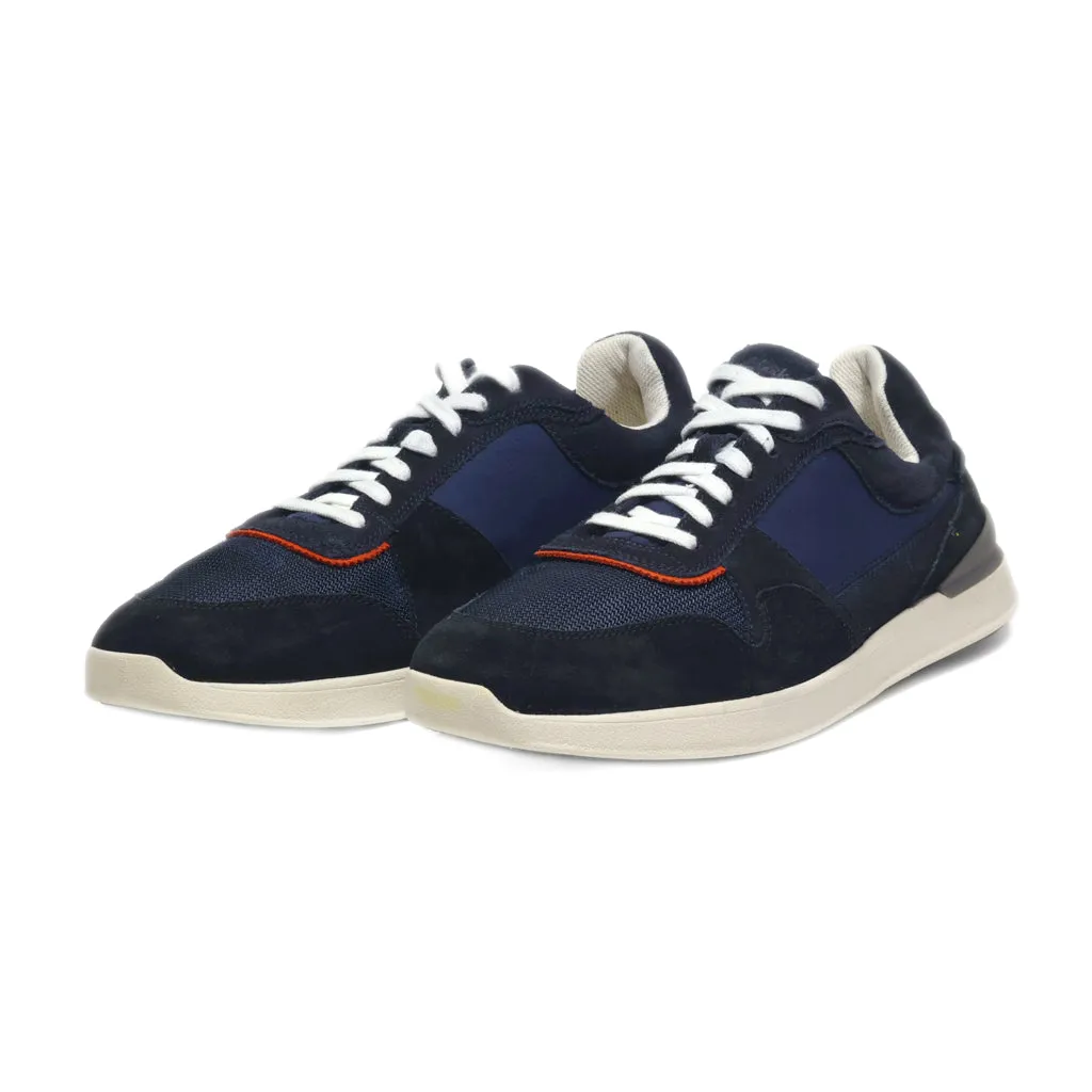 Clarks Low-Top Sneakers Suede Blue Colour For Men