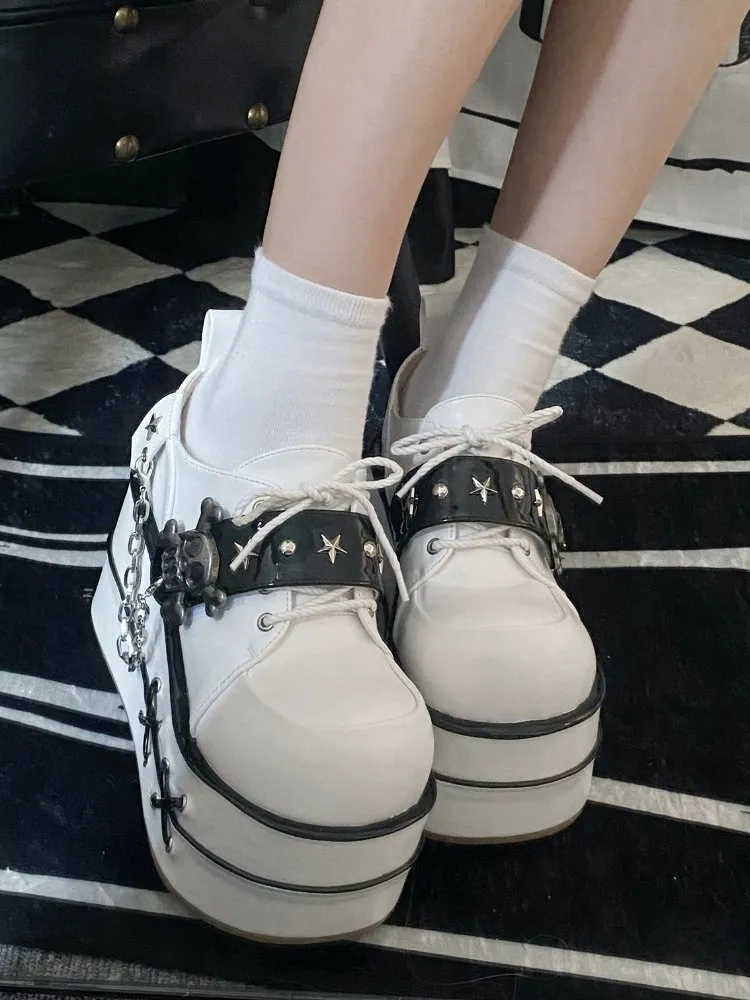 Cool punk skull platform shoes【s0000000003】