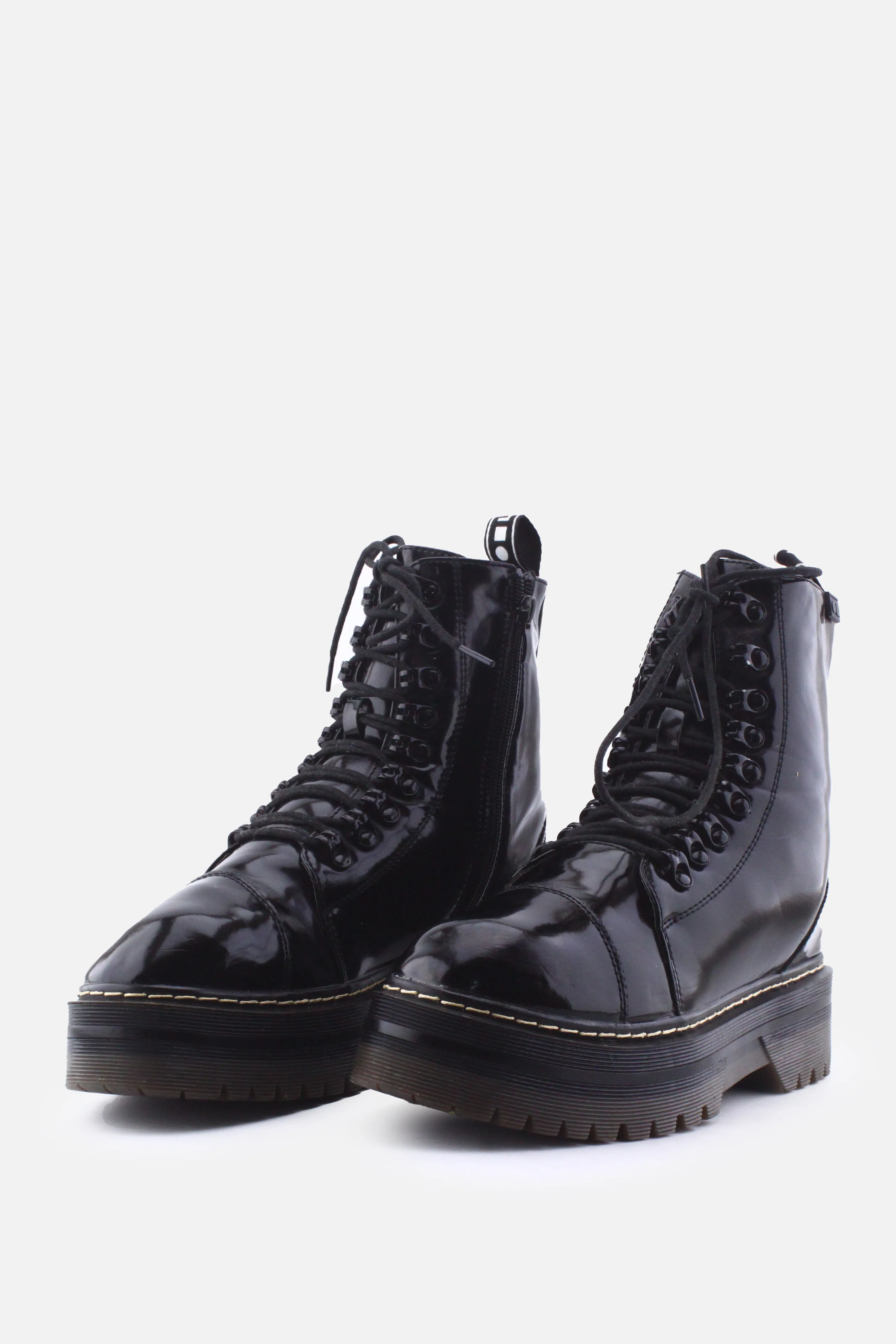 Cool Way Zipper Laces Combat Boots | 100% Synthetic Leather