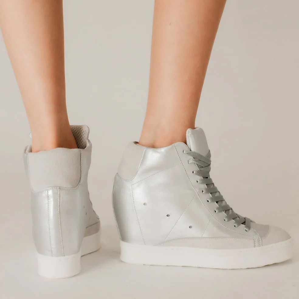 Fearless Silver Wedge Sneaker