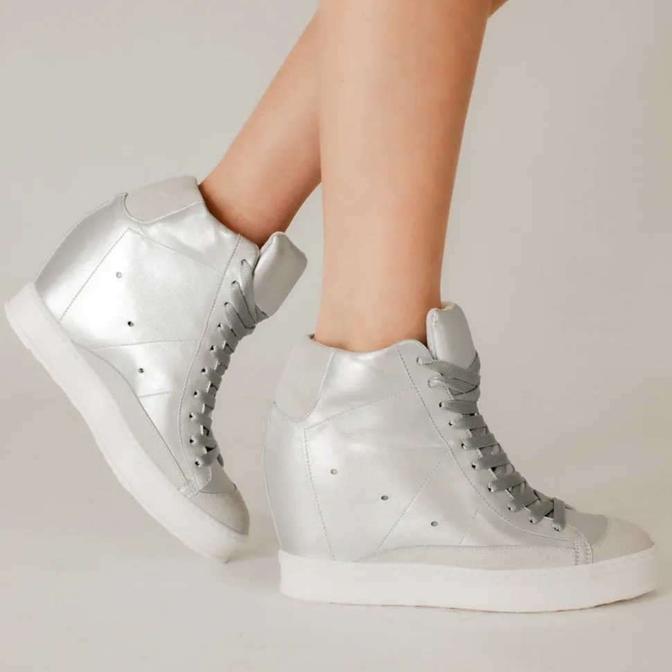 Fearless Silver Wedge Sneaker