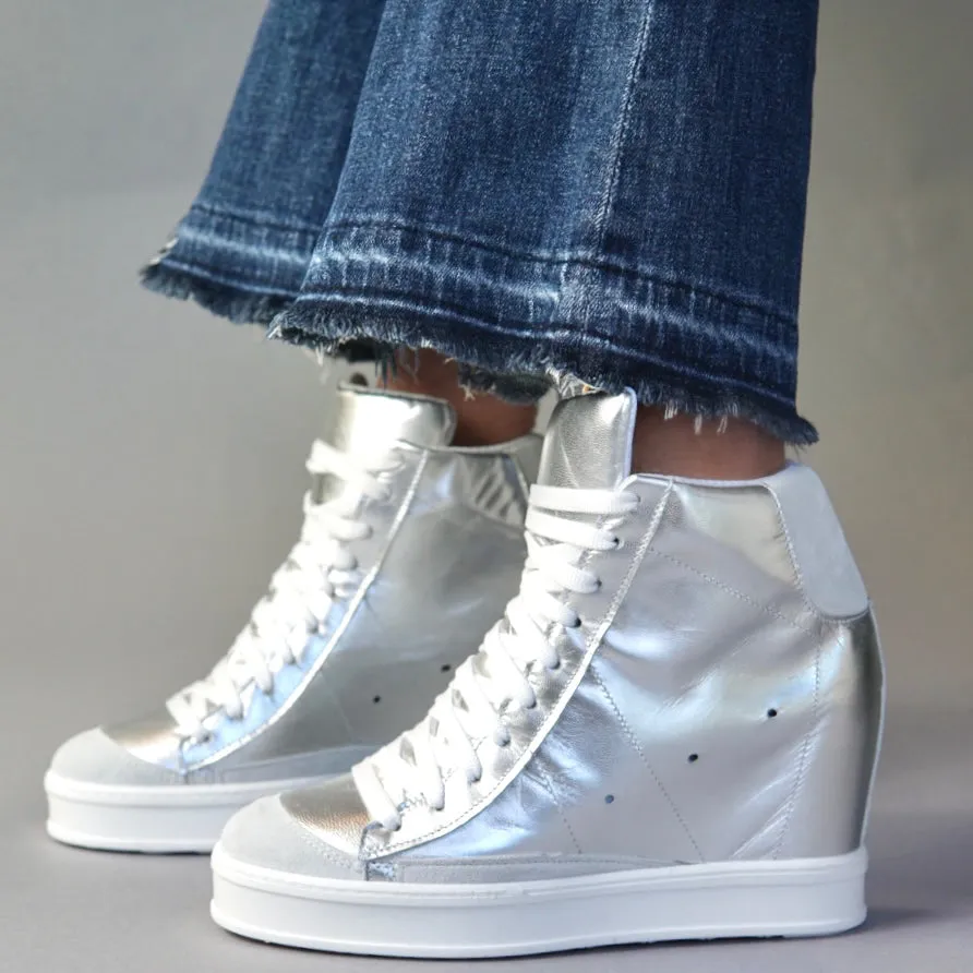 Fearless Silver Wedge Sneaker