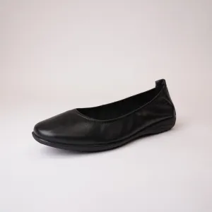 Fenja 01 Black/Black Leather Ballet Flats