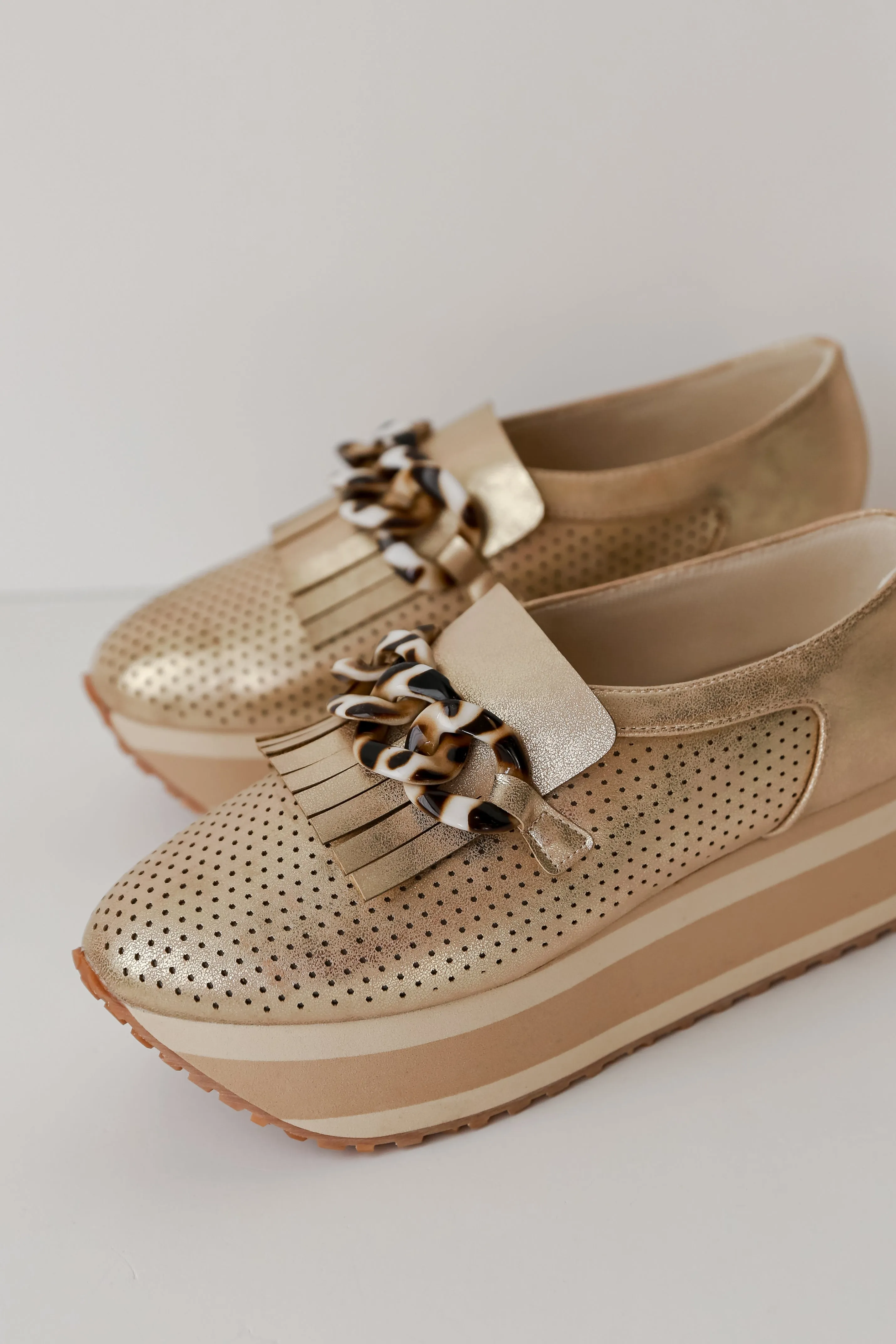 FINAL SALE - Teach You How Gold Platform Sneakers