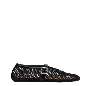 Fishnet Ballet Flats, Black