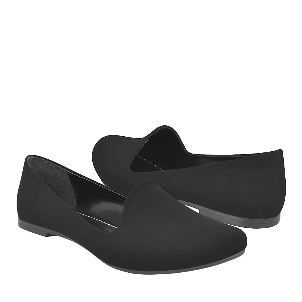 Flats casuales Stylo para mujer suede negro 1798