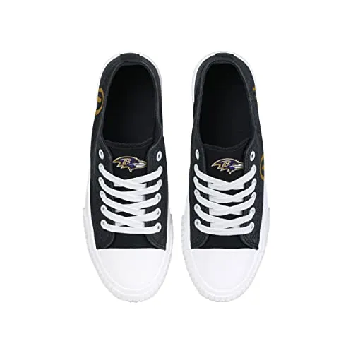 FOCO Baltimore Ravens NFL Womens Color Glitter Canvas Shoes - 9