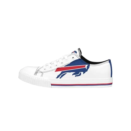 FOCO Buffalo Bills NFL Womens Big Logo Low Top White Canvas Shoes - 8/L