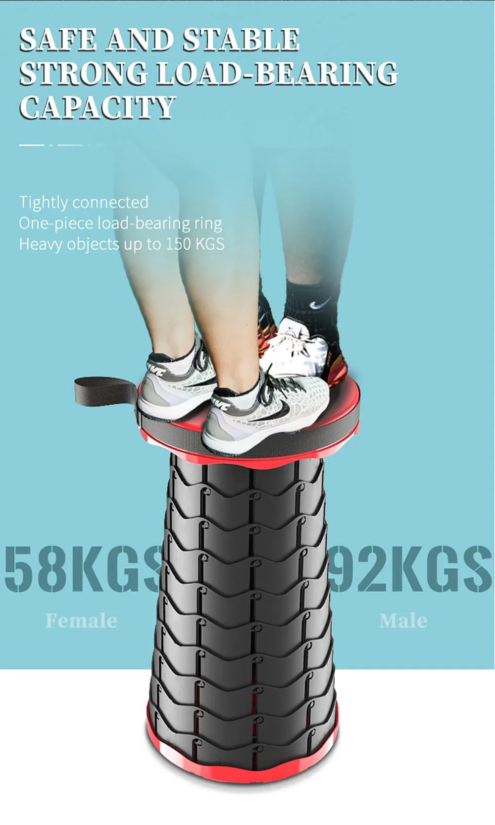 Foldable Retractable Travel Hiking Stool