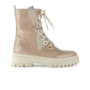 Gabor 51.721.92 Combat Lace Up Boot (Women) - Patent Beige