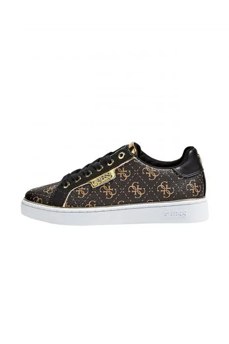 GUESS sneakers met logo-print en metallic details