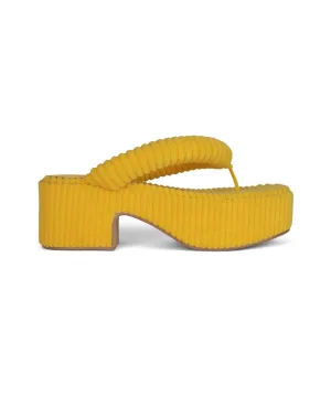 Jeffrey Campbell Luau-2 in Yellow Stripe Terry Cloth