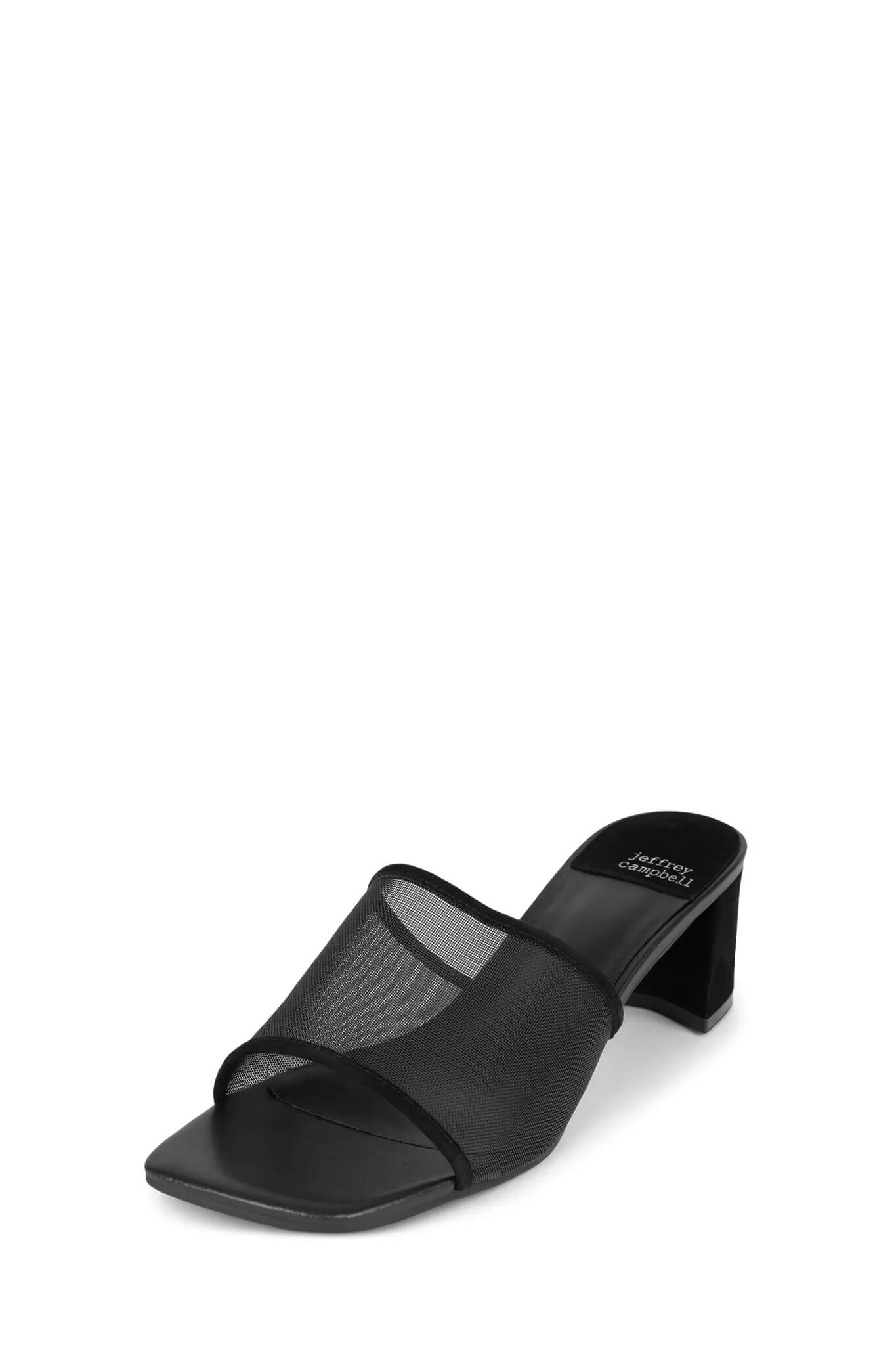 Jeffrey Campbell Malinin Mesh Sandals in Black Suede Combo