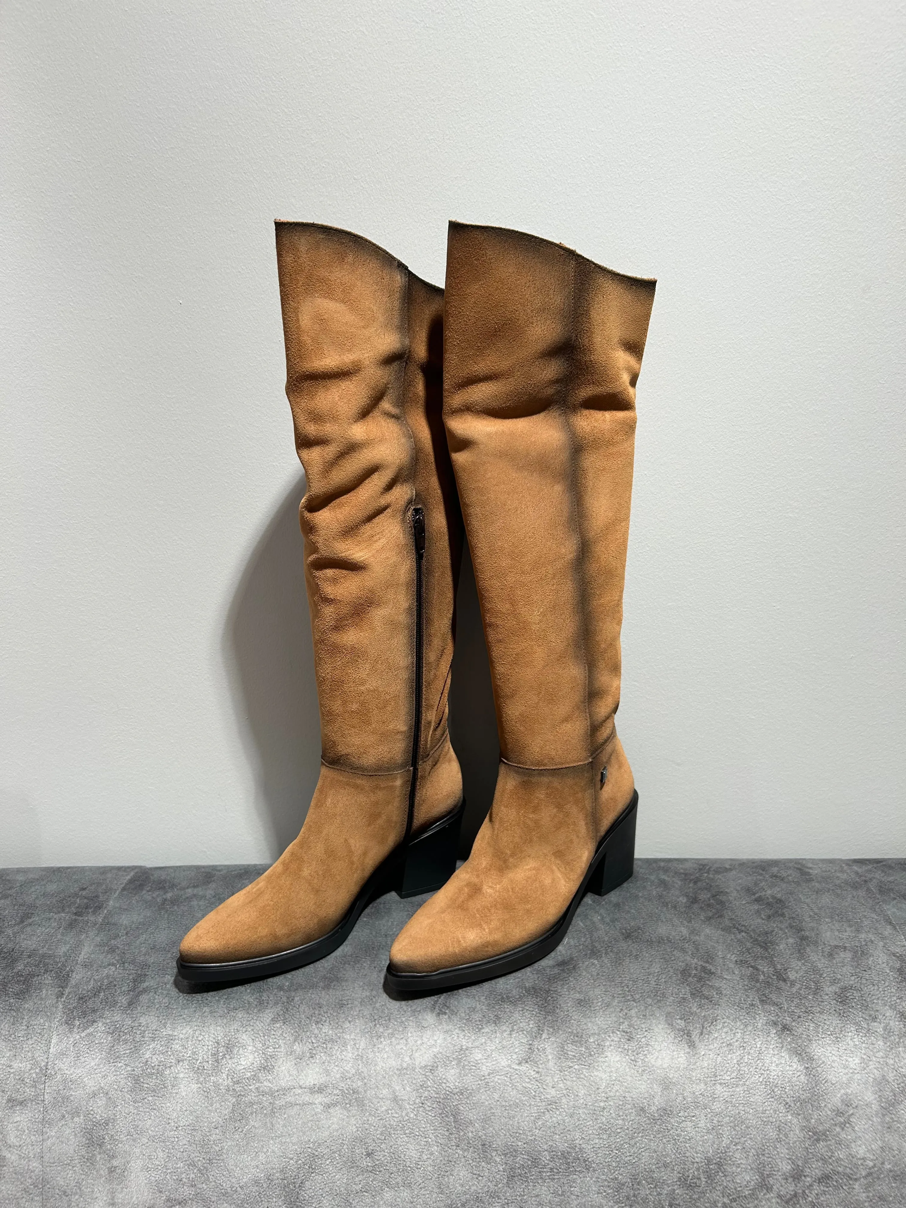 JOSE SAENZ Tan Suede Boots.