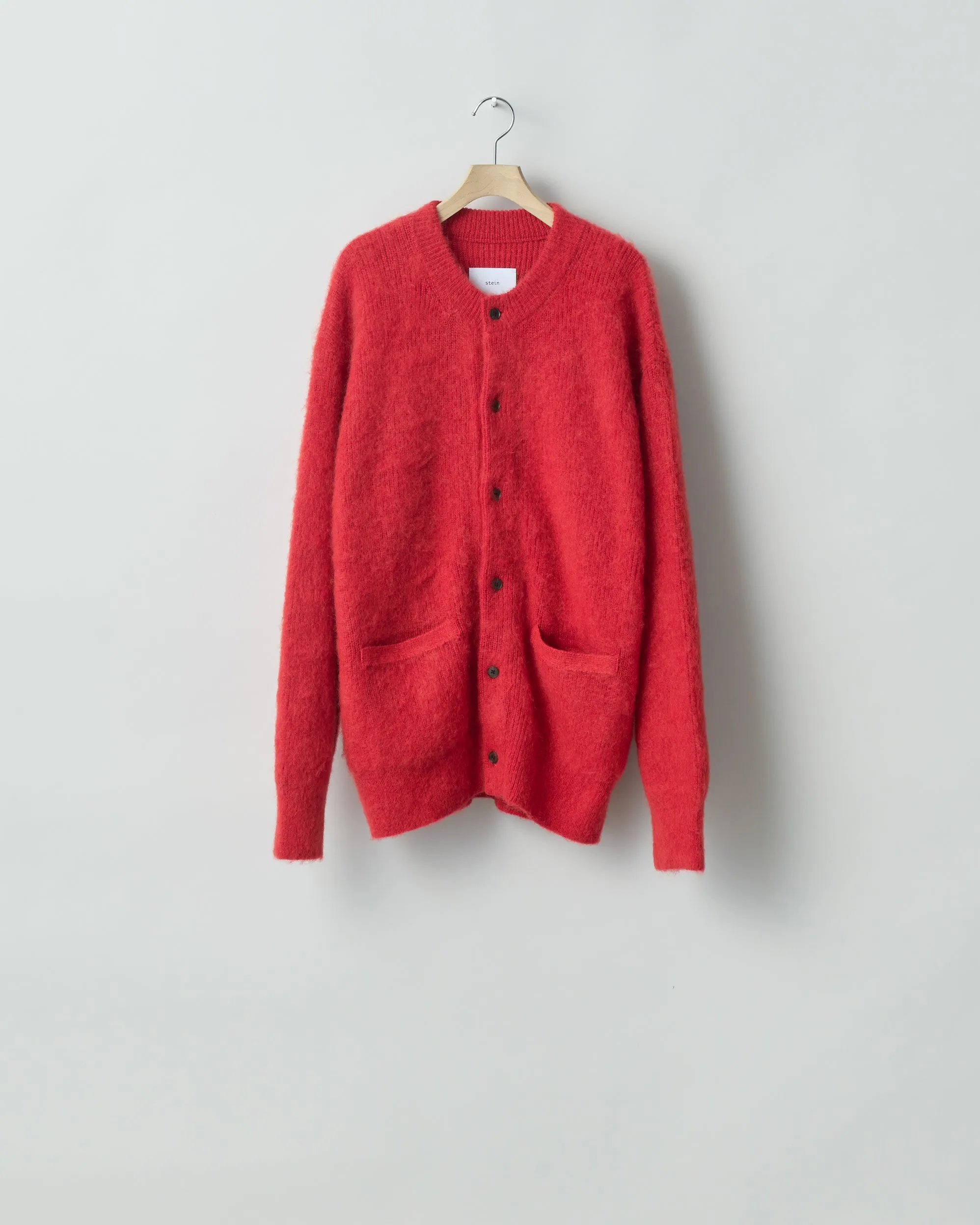 Kid Mohair Knit Cardigan — Pink Orange