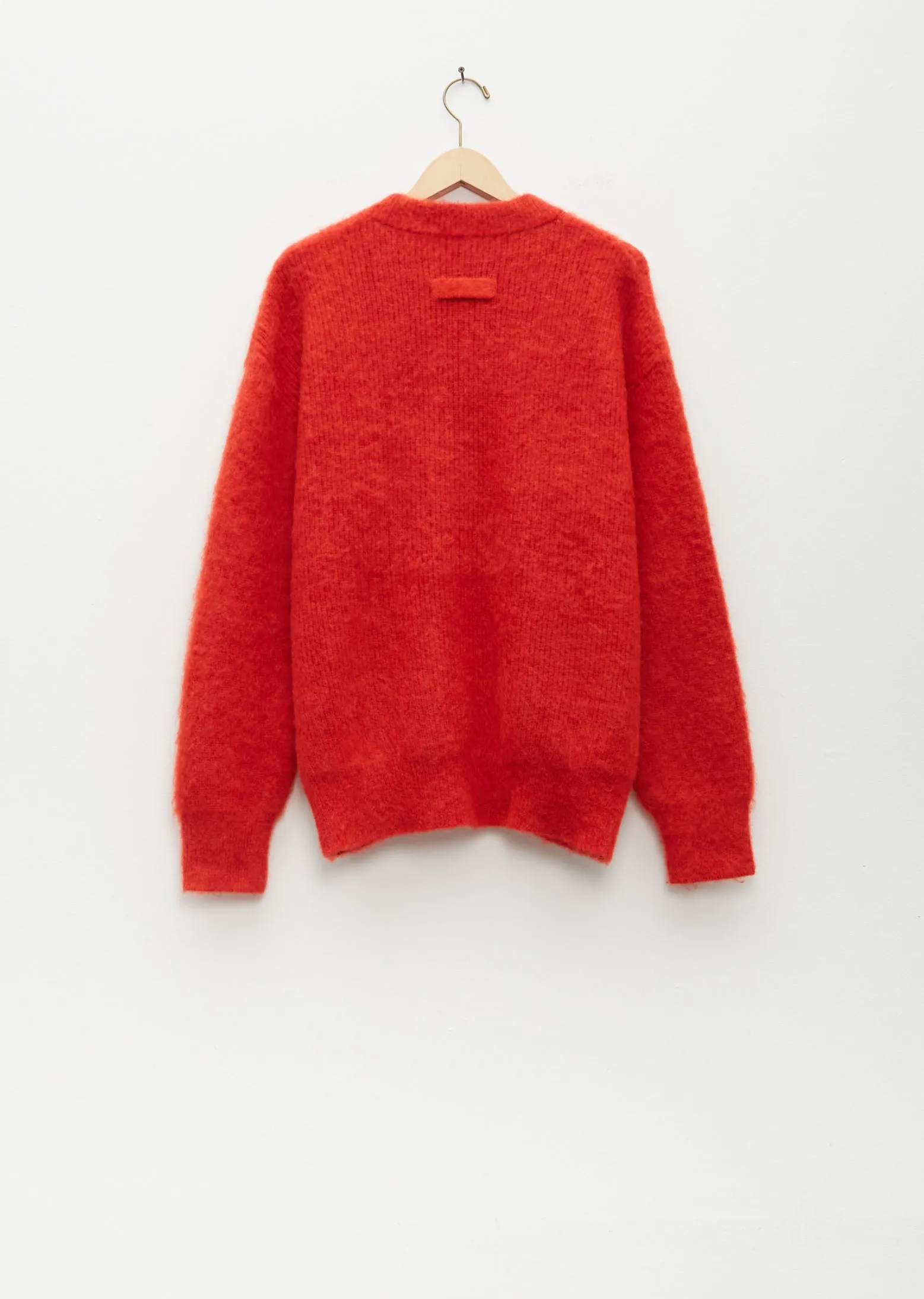 Kid Mohair Knit Cardigan — Pink Orange