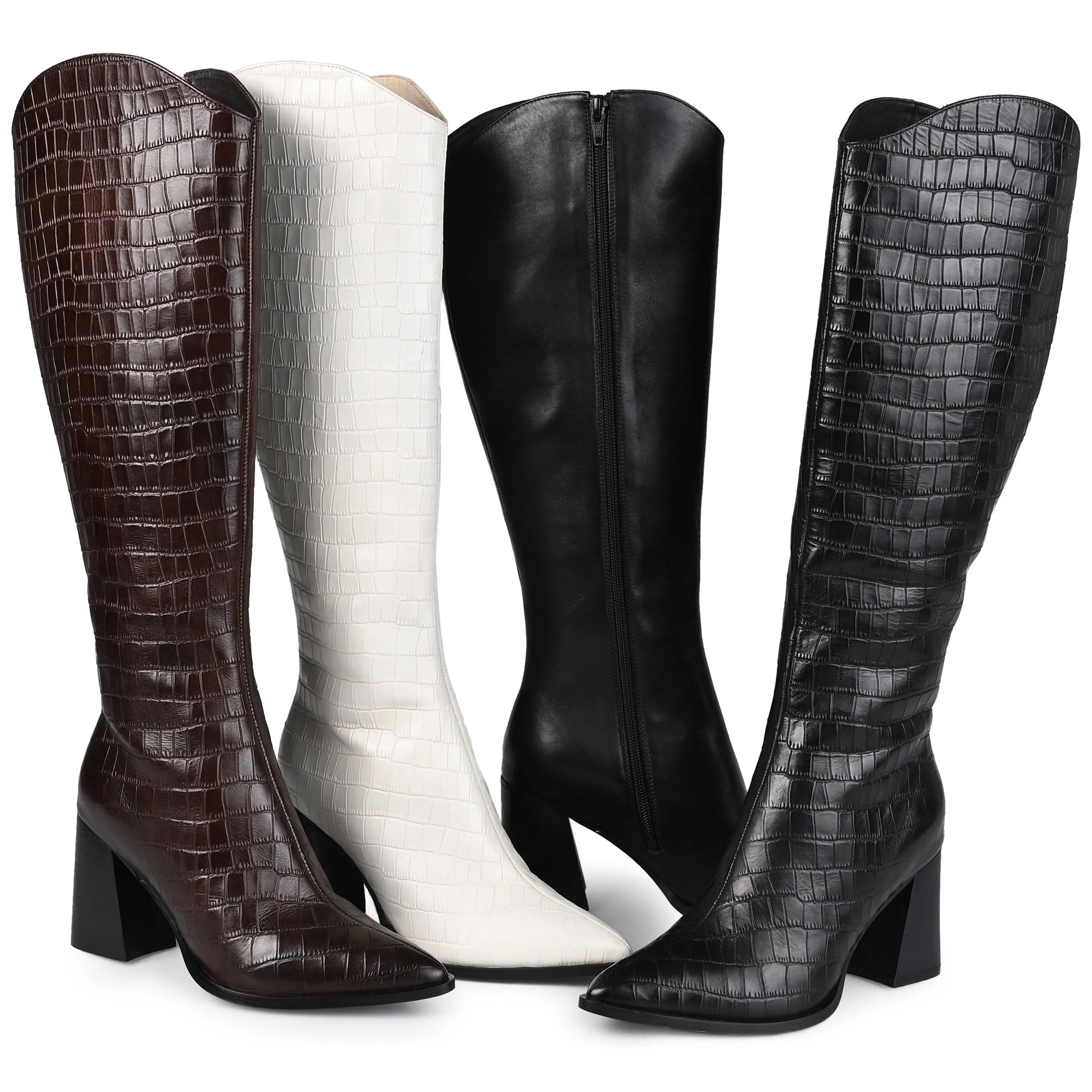 LAILA LEATHER BOOTS IN WIDE CALF